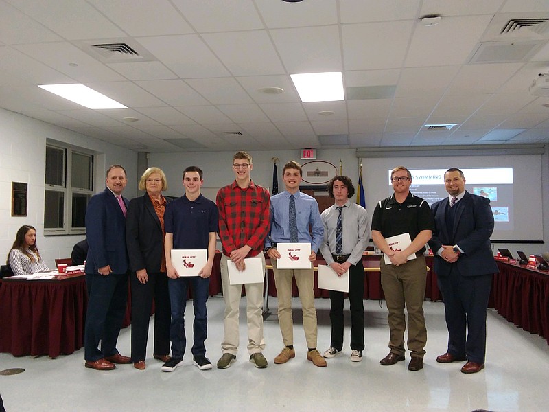 Boys Swimming took several awards. 