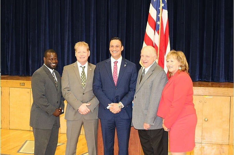 From left, the Republican ticket includes Assembly candidates Antwan McClellan and Erik Simonsen, Senate candidate Michael Testa and Freeholders Gerald Thornton.