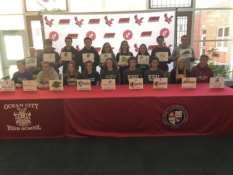 Ocean City High School recognizes 18 student-athletes at the Spring Signing and Commitment event.