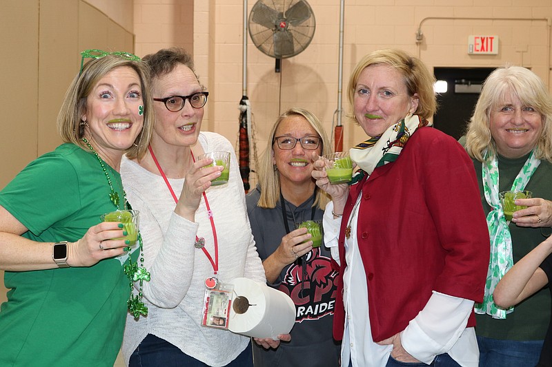 Teachers of the second grade get in on the mustache action.