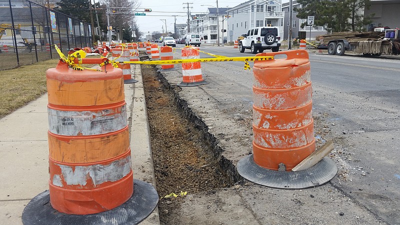 Construction continues along Bay Avenue for the drainage project.