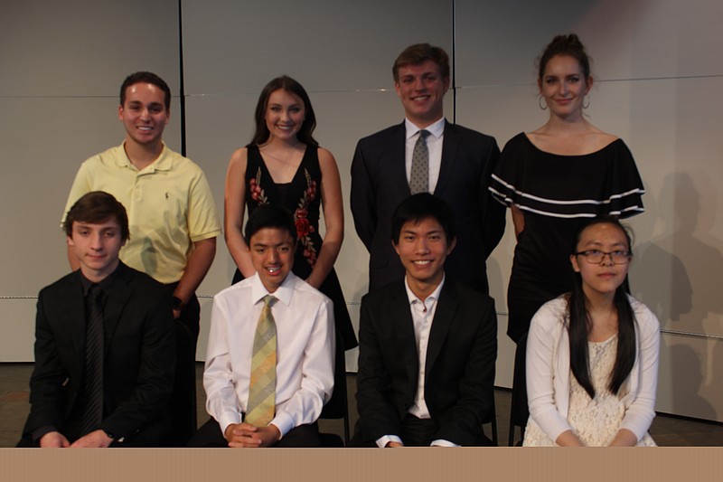 2018 voice winners (top row from left and their schools): Zachary Taglioli, Hammonton, Grace Mozitis, Mainland Regional, Alan Rendzak, Middle Township, and Hannah Rose Zoltowski, Middle Township.
2018 instrumental winners (bottom row from left and their schools): Aiden Seals, saxophone, Mainland Regional, Dennis Xu, piano, Mainland Regional, Hans Derek Yu, piano, Egg Harbor Township, and Quine Mei, piano, Egg Harbor Township.