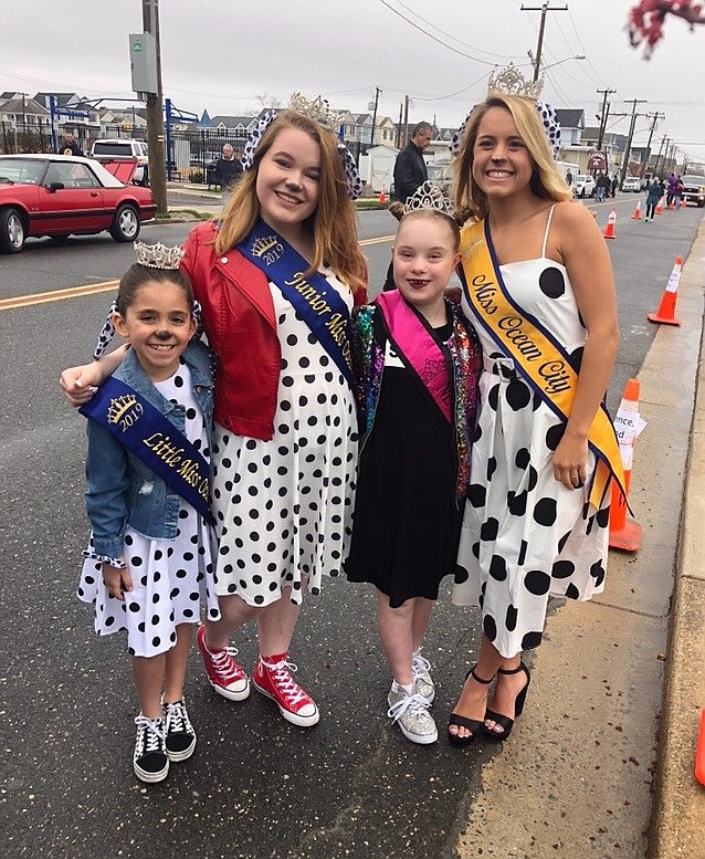 From left, Little Miss Ocean City Stevie Wright, Junior Miss Ocean City Julia Wilson, Miss Amazing New Jersey Junior Teen Chloe Byrne and Miss Ocean City Megan Keenan enjoy the parade.