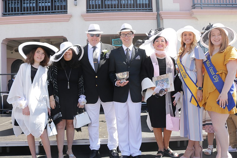 The Phillips family, of Philadelphia, wins Best Dressed Family, with Miss Ocean City Megan Keenan and Junior Miss Ocean City Julia Wilson to the right. 