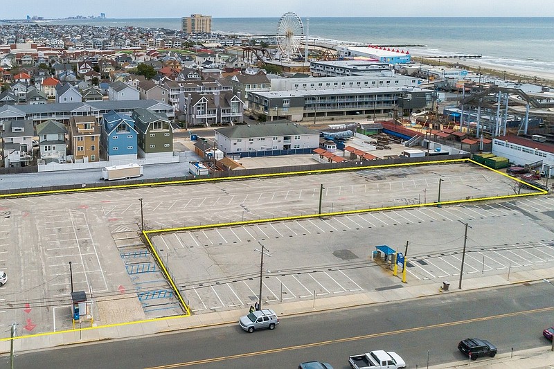 This property sold for $4.25 million and will continue to be a parking lot at Eighth Street and the Boardwalk. (Photo courtesy of Gina Farruggio, Berkshire Hathaway HomeServices Fox &amp; Roach Realtors)  