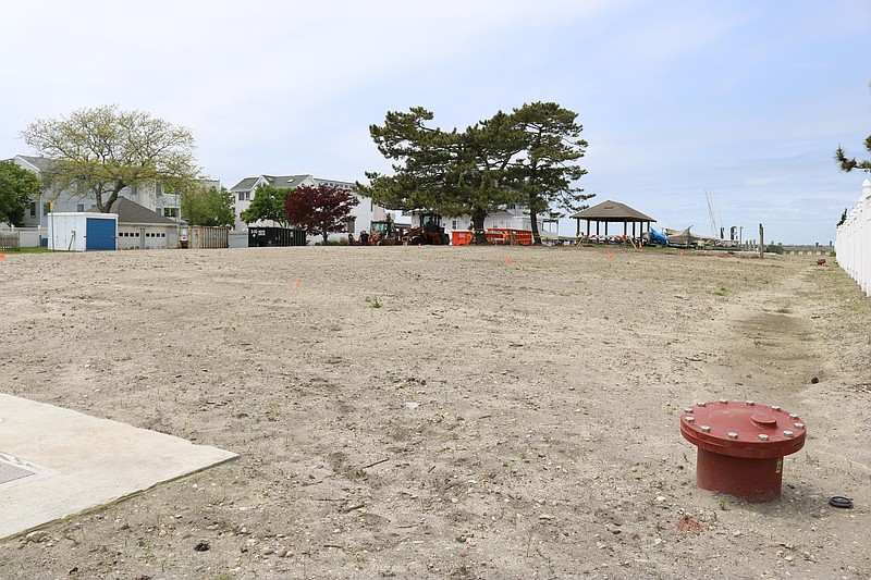 The front lawn of the Bayside Center at 520 Bay Avenue awaits new sod and an irrigation system.