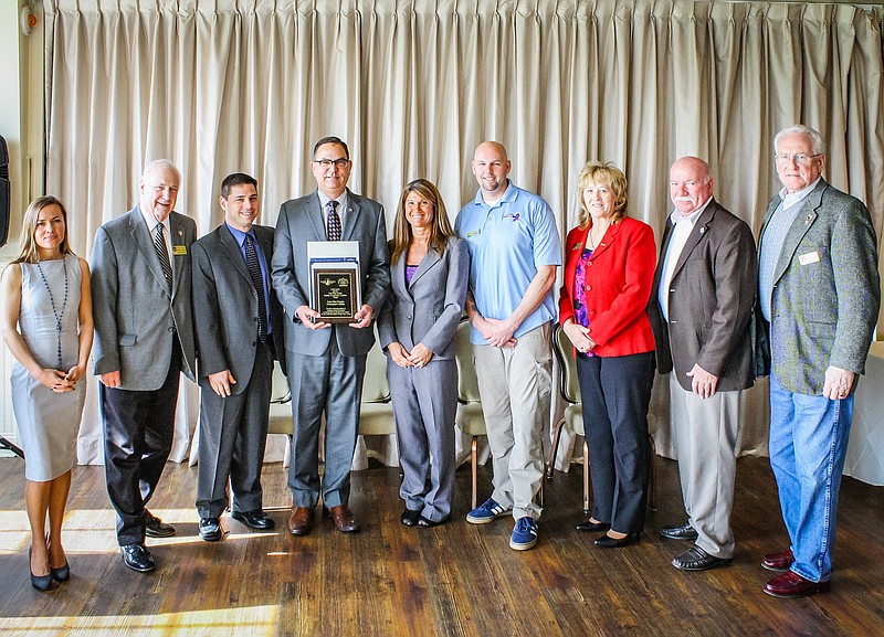 From left; Natalia Wilber, Freeholder Gerald Thornton, Joe Faldetta, Prosecutor Jeffrey Sutherland, First Assistant Prosecutor Michelle DeWeese, Lt. Joe Landis, Freeholder Marie Hayes, Assemblyman Bruce Land and Freeholder Jeffrey Pierson.  