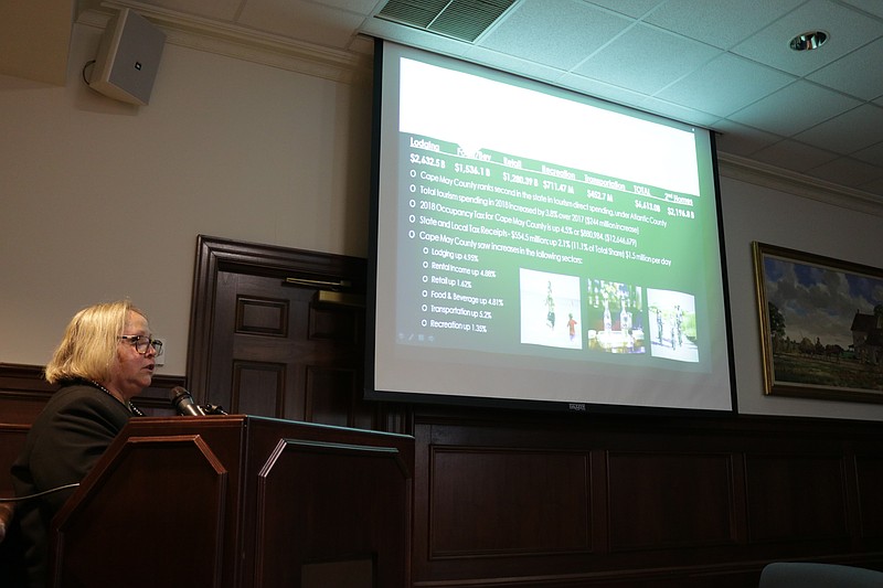 Diane Wieland, Cape May County's director of tourism, makes a presentation during the tourism conference.