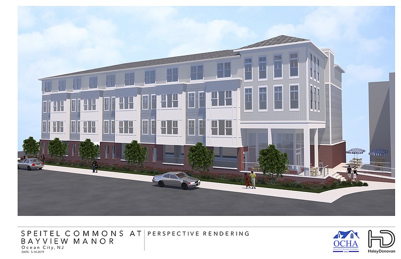 An architectural rendering depicts what the housing authority's Speitel Commons complex will look like when completed. (Rendering courtesy of Haley Donovan architectural firm)