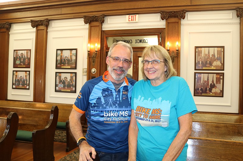 Jeff Craighead cycles in the Bike MS City to Shore Ride every year in support of his wife, Pam, who has multiple sclerosis.