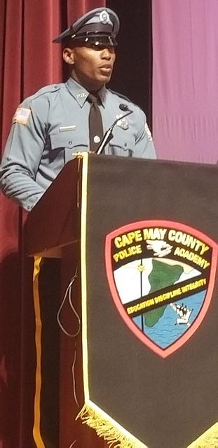 Ocean City Police Department Officer Benjamin Bethea spoke on behalf of the graduating members of the class. 