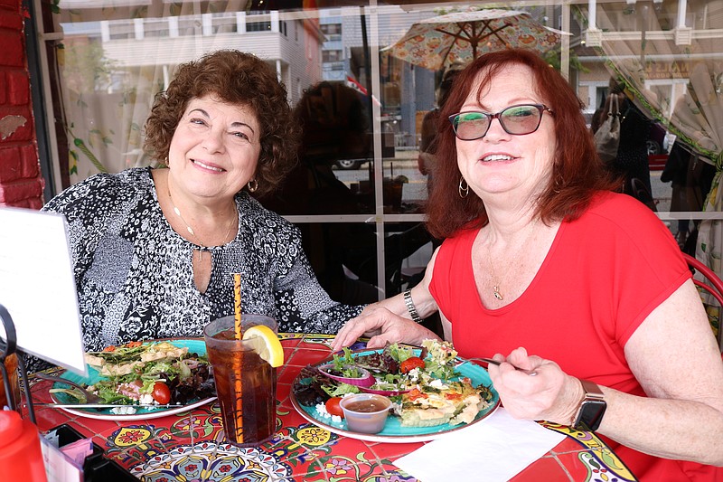 Friends Janet Cook, of Ocean City, (left) and Beth Little, of Margate, enjoy a bite to eat at Jon &amp; Patty's, located at 637 Asbury Ave. in Ocean City, during the first day of Restaurant Week.