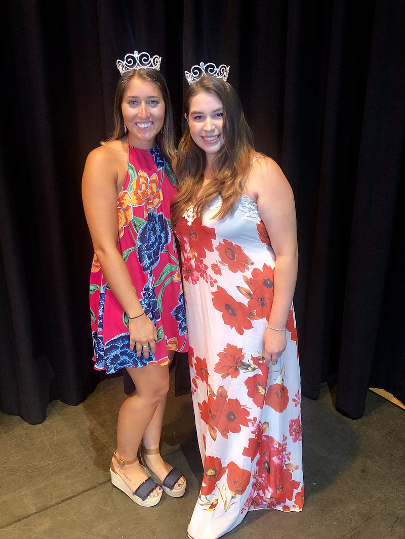 Queen Infanta 2018 Grace Bromhead, a graduate of Ocean City High School and student at Liberty University, with newly crowned Queen Infanta 2019 Emma Rodriguez, a senior at Ocean City High School. (Photo courtesy City of Ocean City)