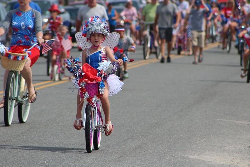 Bike Parade participants show their patriotism.