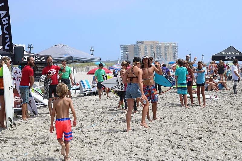 Professional surfer, Rob Kelly, of Ocean City, joins in the fun. 