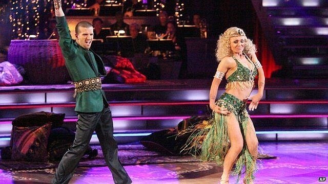 Katherine Jenkins with partner Mark Ballas in the show "Dancing With the Stars." (YouTube photo)