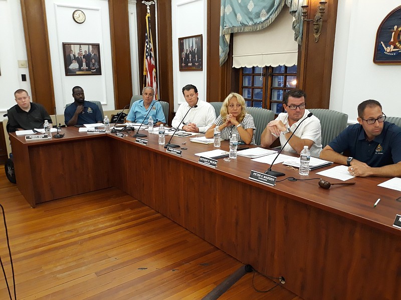 Members of City Council listen to a presentation on the success of the gull abatement program.