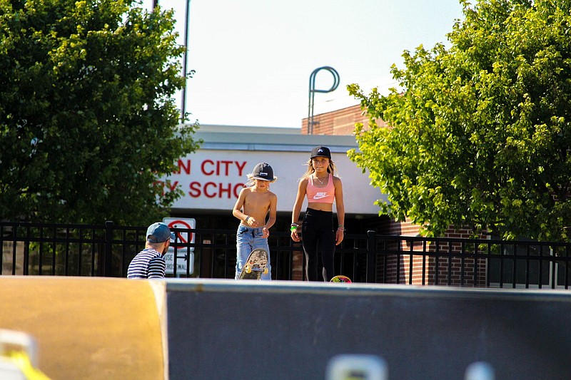 Sky Brown and her 7-year-old brother, Ocean, get ready to meet with their skating fans.