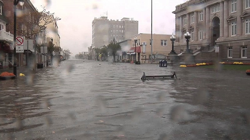 Superstorm Sandy causes severe flooding in Ocean City, including the downtown business district. (YouTube image)