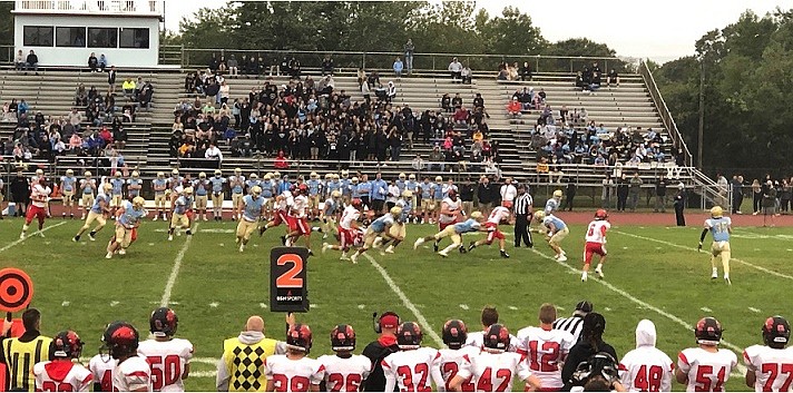 Ocean City's Sean Mazzitelli blasts upfield in the  second quarter.