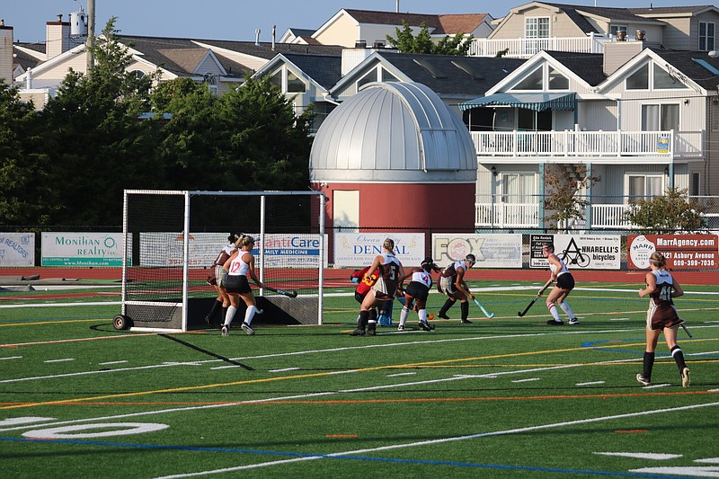 Nya Gilchrist (4) with one of her three goals on the afternoon.