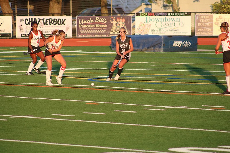 Ocean City Junior Captain Tara McNally gets ready to shoot to score the game's only goal.