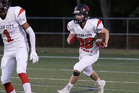 Junior wide receiver Jake Schneider on the move vs. St. Augustine.