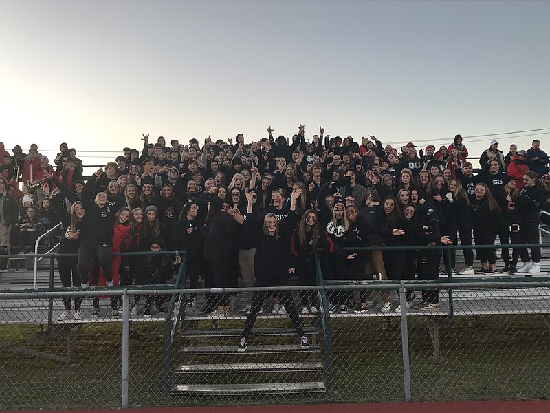 Ocean City’s fans, all clad in black, were pumped up at the start of the game.