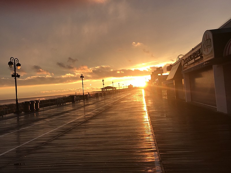 A wintry sunset creates a stunning view on the Boardwalk.