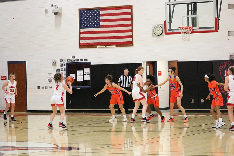 Ocean City's Marlee Brestle takes a shot on an open look.