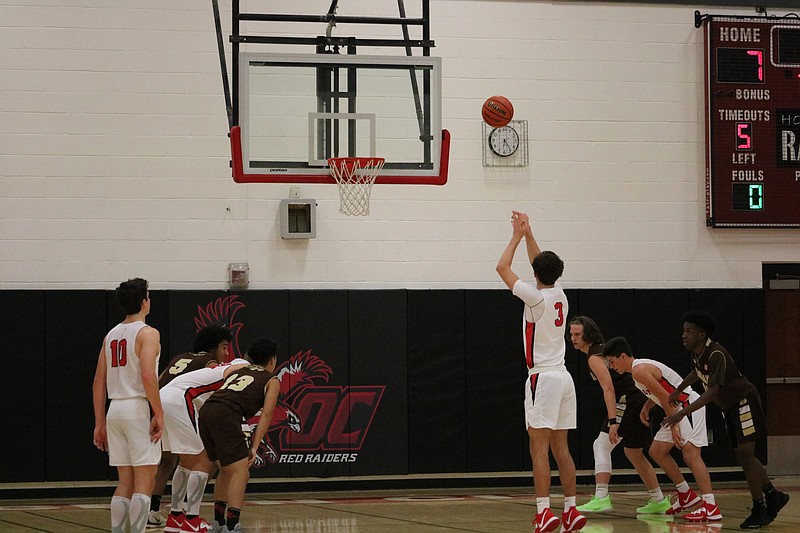 Tom Finnegan takes a foul shot for Ocean City.