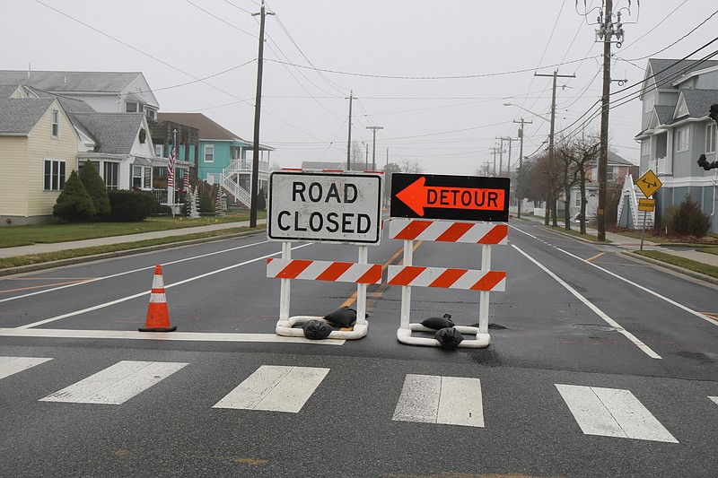 Construction work will cause detours on Bay Avenue.