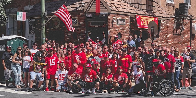 The corner of 11th and McKean streets in South Philadelphia is ground zero for Philadelphia area and displaced Chiefs fans. (Photo courtesy of Twitter)