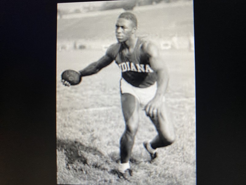 Archie Harris during his days as a world-class discus thrower at Indiana University. (Photo courtesy of Indiana University Track and Field)