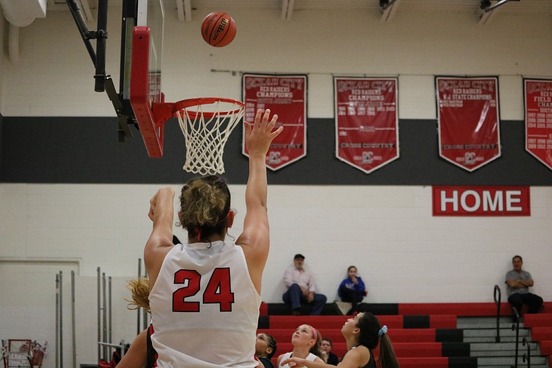 Emma Finnegan with the bucket for Ocean City.