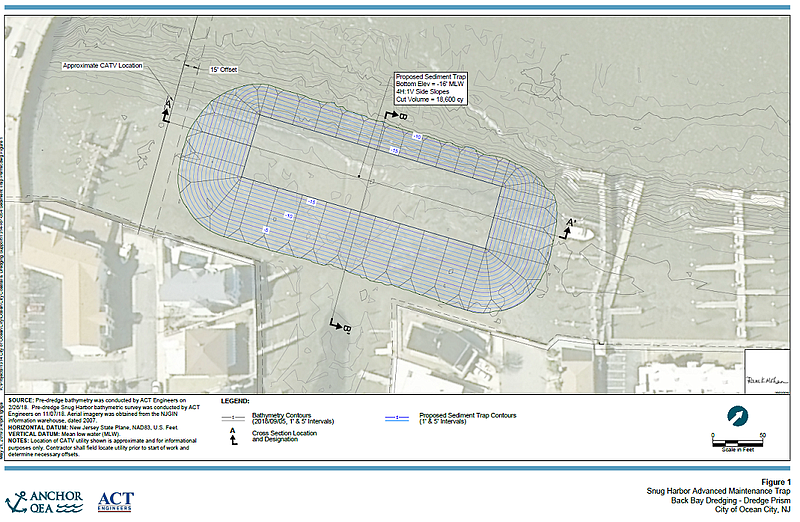 A rendering from 2020 depicts the sediment trap at the mouth of Snug Harbor north of the Ninth Street Bridge. (Courtesy of ACT Engineers)