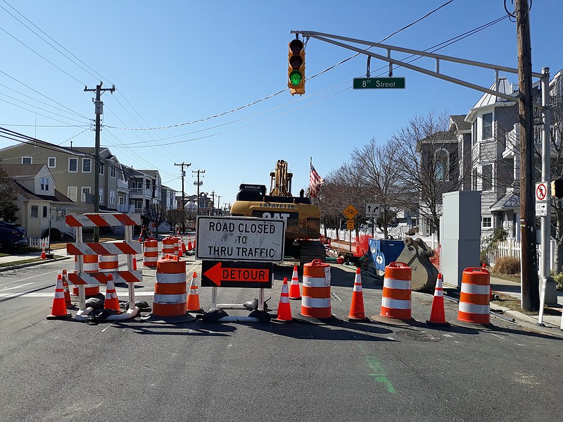 Detour signs were a common sight on Bay Avenue during construction.