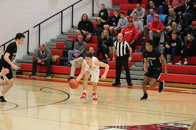 Joe Repetti with the steal for the Red Raiders.