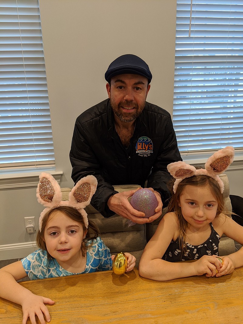 This Easter, Jody Levchuk, shown with his children, Jordyn, 5, and Leni, 7, came up with a plan to help families with their own Easter Egg Hunts in the wake of the coronavirus outbreak. (Photo courtesy JASM Consulting)