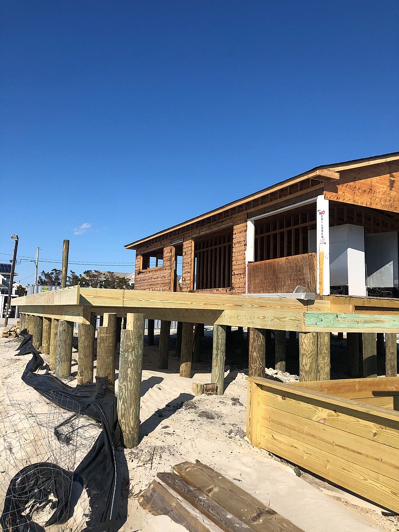 A new beach bar under construction will accommodate the summer crowds. (Photo courtesy of Deauville Inn)