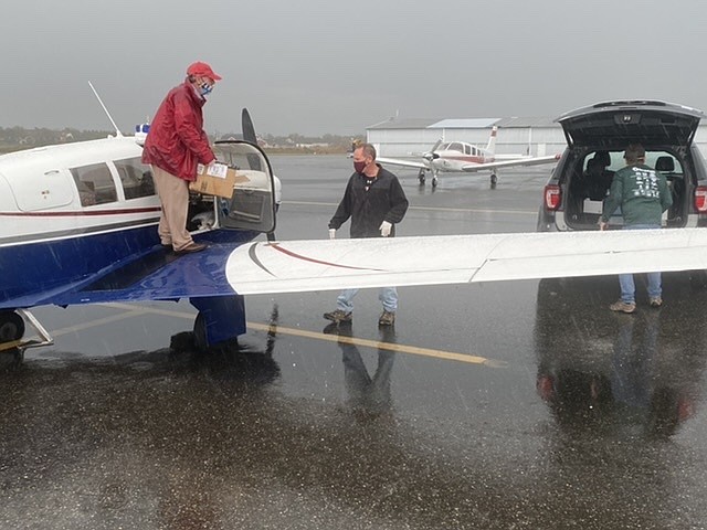 Jack Merritt supervises the off-loading of supplies to aid the COVID-19 fight in Ocean City.