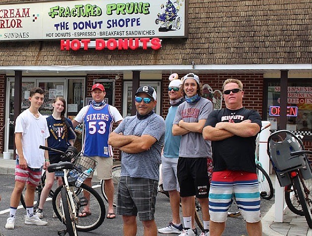 Riders in the Tour de Donut pause during their trek around Ocean City sampling donuts. (Photos courtesy of Ian Crowley)