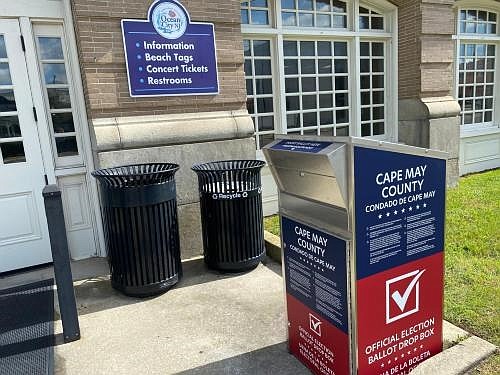 Voters may still cast their ballots at drop box locations throughout the county, such as this one at City Hall in Ocean City. (Photo courtesy of Ocean City)