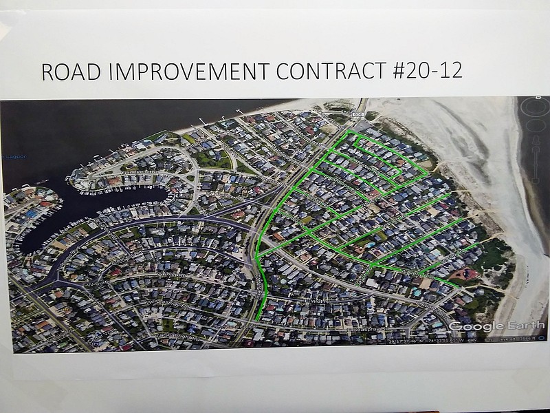 The highlighted areas depict drainage work on the east side of Gardens Parkway.