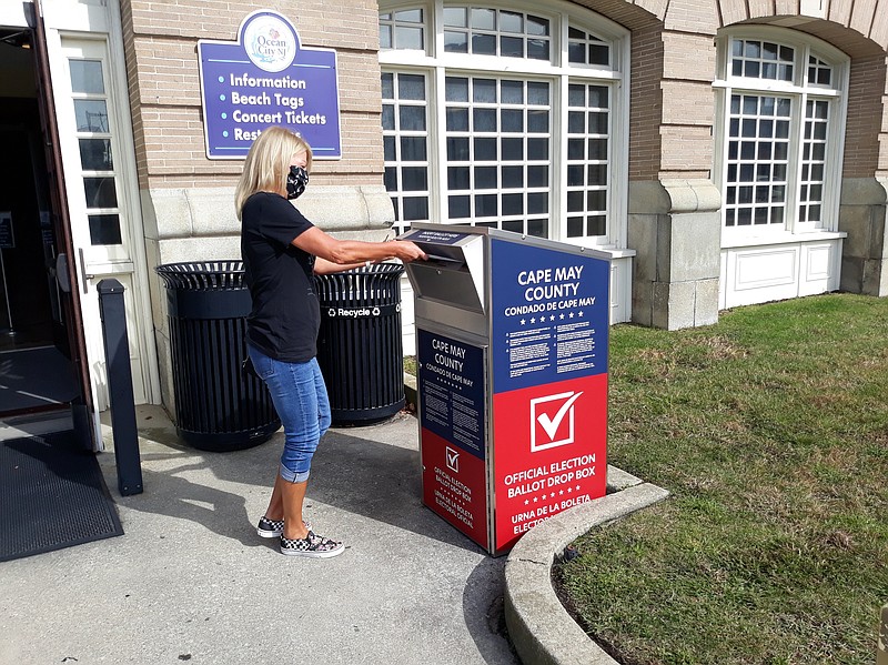 Voters may still cast their ballots at drop box locations throughout the county, such as this one at City Hall in Ocean City.