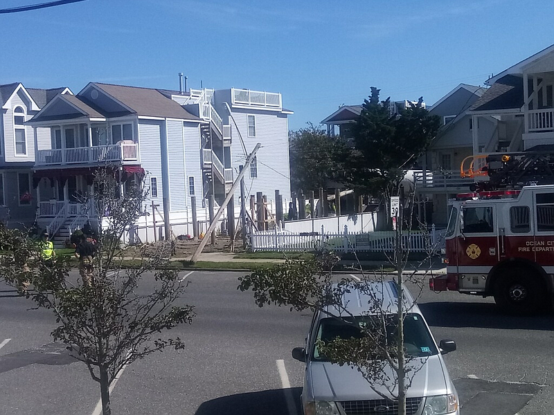 A cement truck hits a utility pole at 307 West Ave. (Photo courtesy Dale Braun)