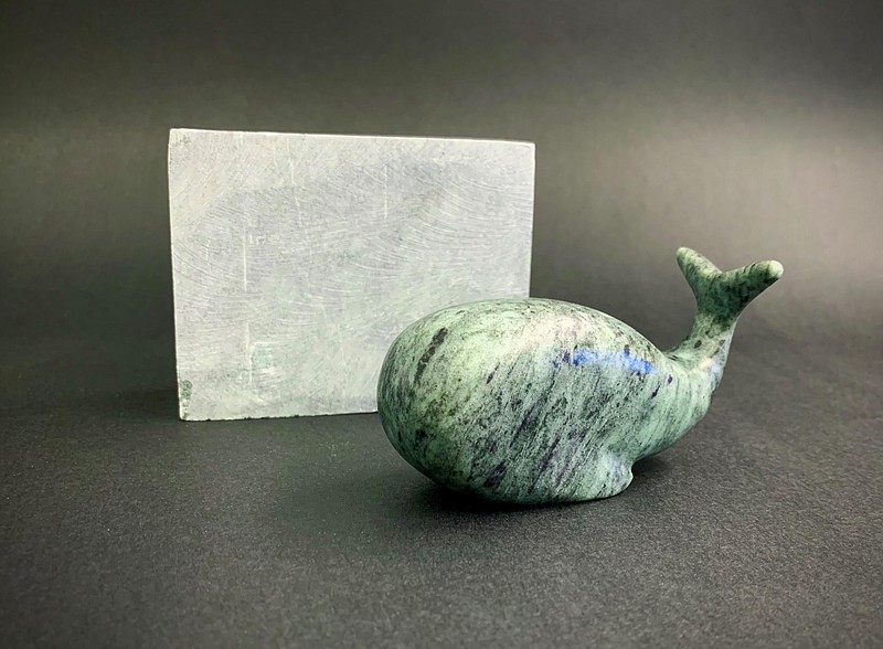 This is a soapstone whale sculpture created by an eighth grade student in art teacher Aaron Bogushefsky’s classroom. (Photo courtesy of JASM Consulting)