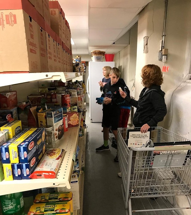 This photo, from 2019, shows shelves at the Food Cupboard, which is in St. Peter's United Methodist Church. 