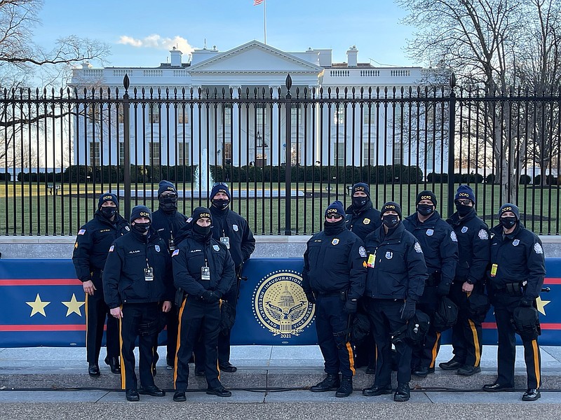 Ocean City police officers  helped with security for the motorcade for the president and vice president on Inauguration Day. (Photos courtesy Ocean City Police Department)