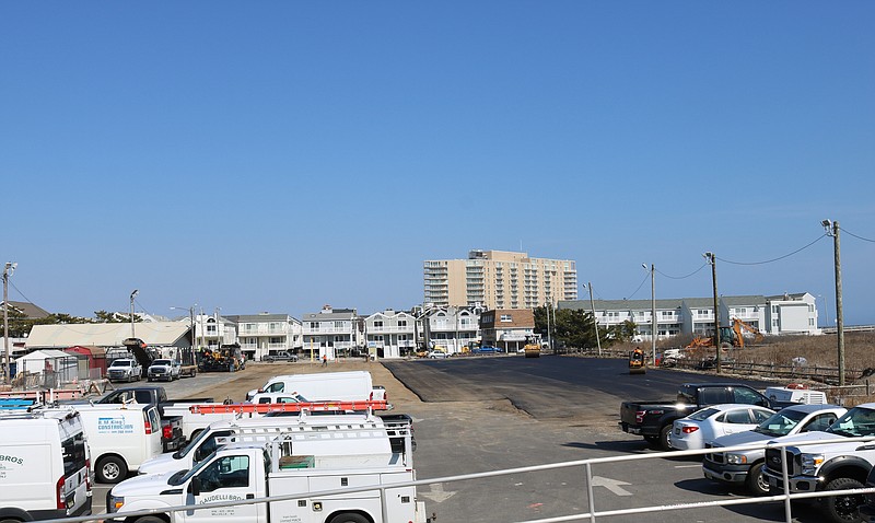 Repaving the municipal parking lot began this week.